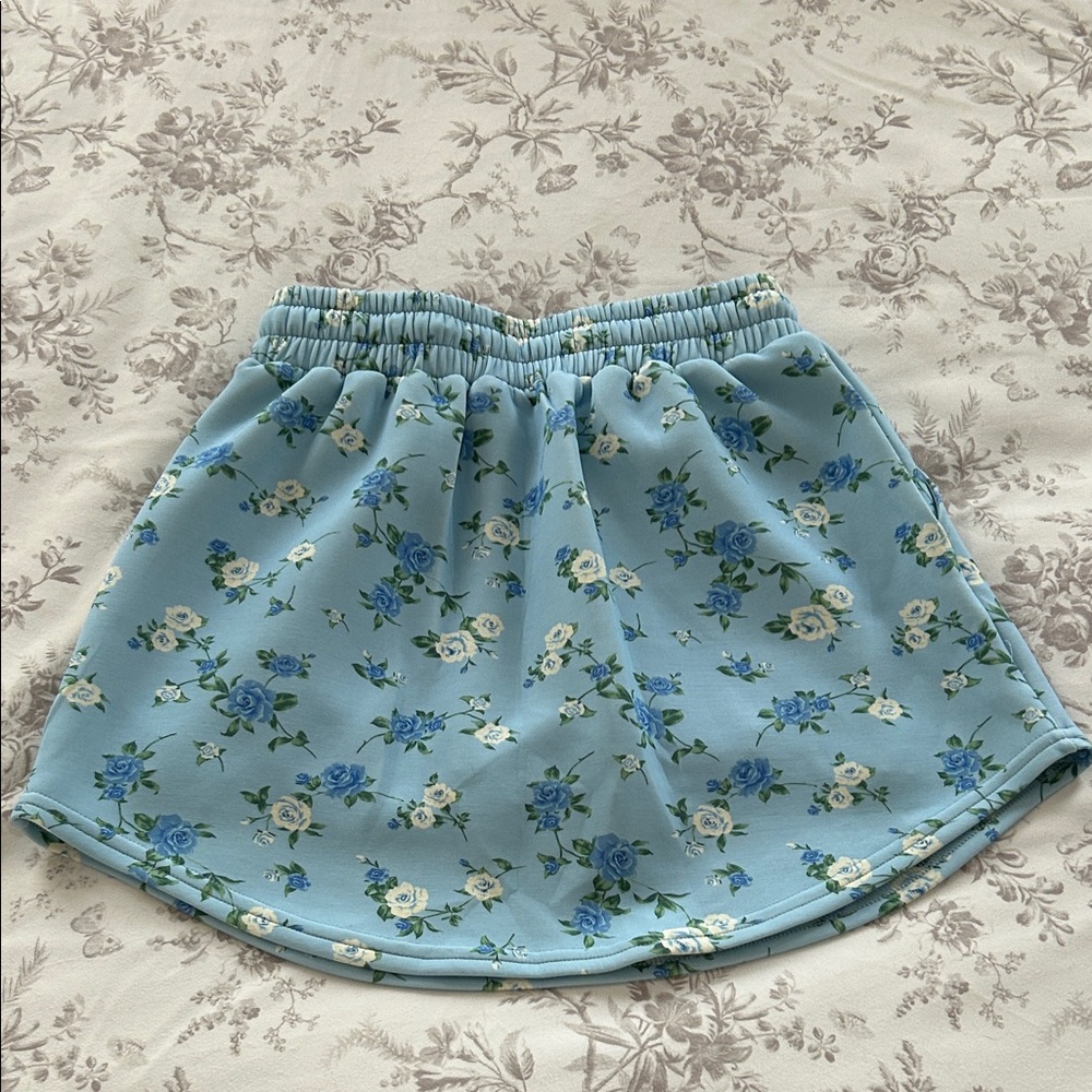 Altar'd State Blue Floral Mini Skirt - Picture 2 of 3